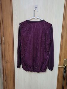 Elegant wine color Lace Top Never Used 💜