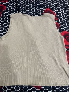 Ribbed V-Neck Long Sleeve Top