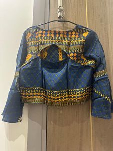 last price Blue &amp; Yellow Ethnic Kurti Top