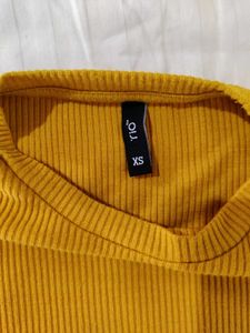 RIO Mustard Yellow Ruched Bodycon Dress