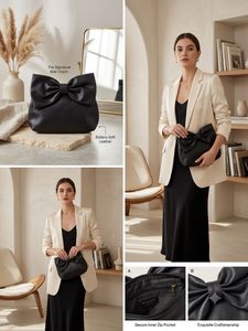 Elegant Black Bow Clutch Bag
