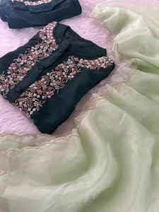 Embellished Emerald Green Kurta Set