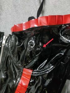 Black And Red Trim Vinyl Corset