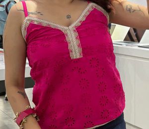 Beautiful Pink Embroidered Blouse