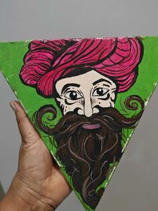 Unique Hand-Painted Triangular Wall Art