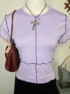 Lilac Lettuce Hem Top