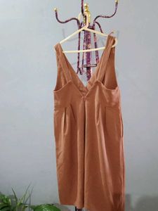 Chic Brown Sleeveless Mini Dress