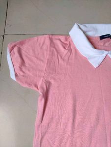 Cute Pink Collared T-Shirt