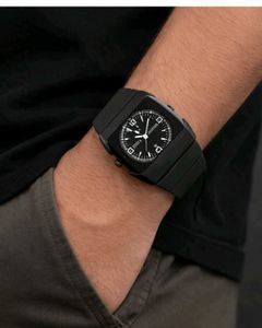 Men's Black Square Dial Watch