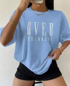 Blue Graphic Tee - "Over Thinking"