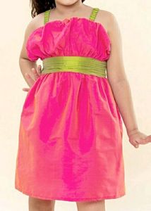 A.T.U.N. Irls Pink And Green Dress