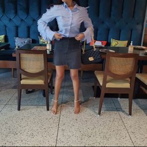 Charcoal Denim Skirt