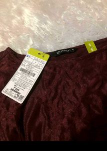 Burgundy Lace Sheer Top