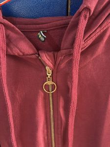 Burgundy Zip-Up Hoodie