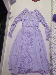 Elegant Lavender Lace Dress