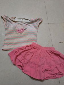 T Shirt And Skrit Set