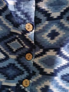 Boho Blue Diamond Print Summer Dress