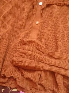 Brown Button-Up Knit Cardigan