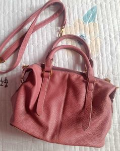 Dusty Rose Textured Satchel Bag