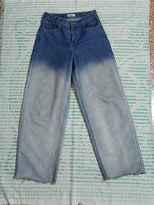 Wide Leg Ombre Denim Jeans