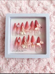 🎀🌹 COQUETTE 3D BOW & ROSE PRESS-ON NAIL SET