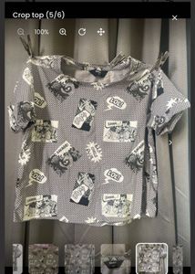 Comic Print Crop Top