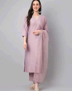 Elegant Lavender Kurti Set