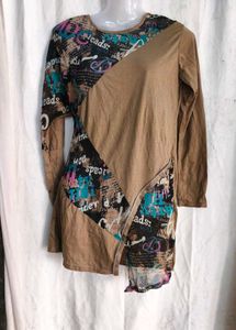 Unique Graphic Print Tunic Top
