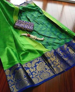 Elegant Green Banarasi Silk Saree