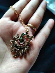Peacock Design jewellery set with Maangtika