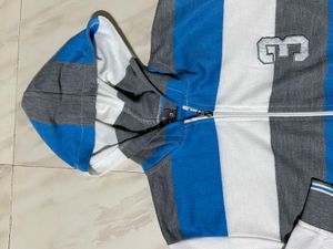 Two Striped Zip-Up Hoodie