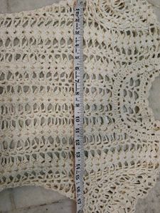 Cream Crochet Long Sleeve Top
