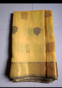 price dropped,Banarsi Yellow Colour Silk Saree 1st