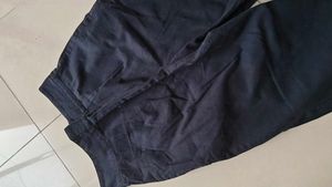 korean Dark Wash Pleated Trousers