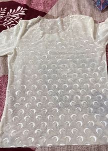 Sheer White transplant Floral Long Sleeve Top