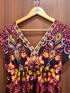 Label Ritu Kumar Boho Paisley Print V-Neck Dress