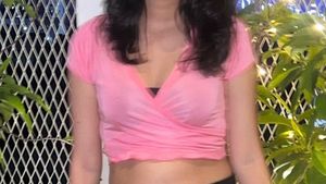 Pink Lace Trim Cami Top