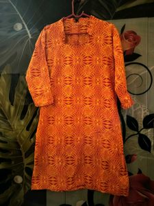Vibrant Orange Ethnic Kurta