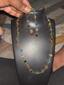 Beaded Necklace and Bracelet Set