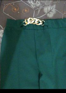 Green Flared pant