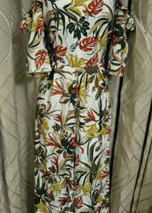 Beautiful Floral Cold Shoulder Maxi Dress