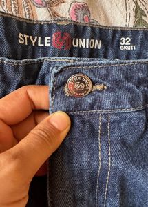 Denim Cargo Highrise Skirt