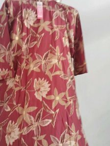 Maroon Floral Print Kurta