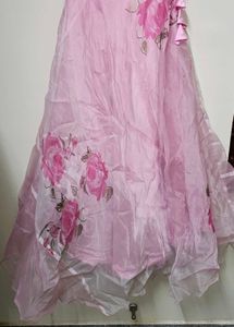 Pretty organza Pink Floral Ethnic Skirt