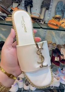 Elegant Cream & Gold Slip-On Sandals FIXED PRICE