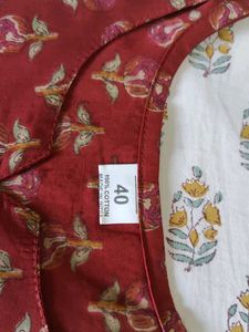 Floral red short kurti