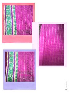 New Fancy Golden Checks cotton Saree attached fall