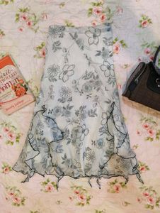 Floral Print Flowy Midi Skirt