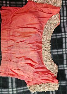 Party wear Saree with Pearl &amp; Stone Embellishments