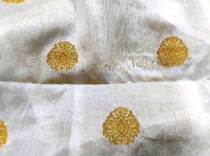 cream gold zari pure Silk saree